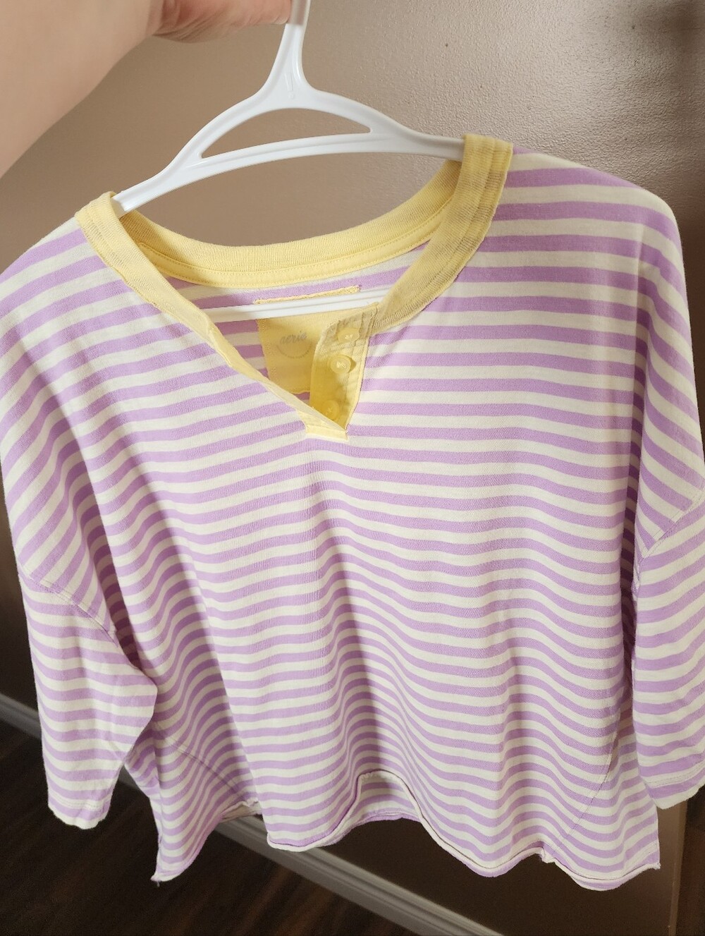 Aerie Henley Cropped T-Shirt